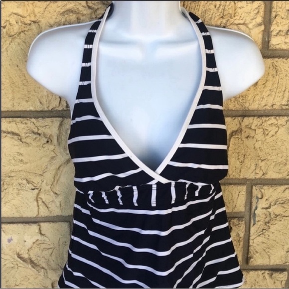 Anne Cole Stripped Swim Top Blue & White 
Size 12 - Picture 3 of 9